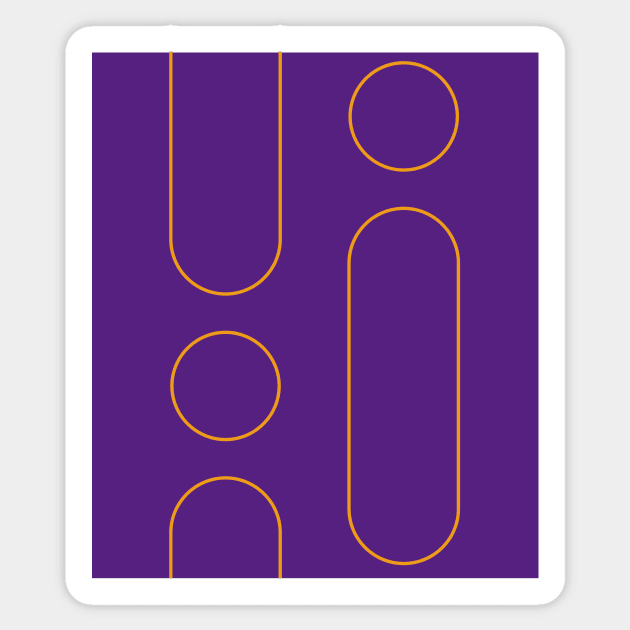 Purple background with orange oval and round shapes Sticker by mult1pl4y